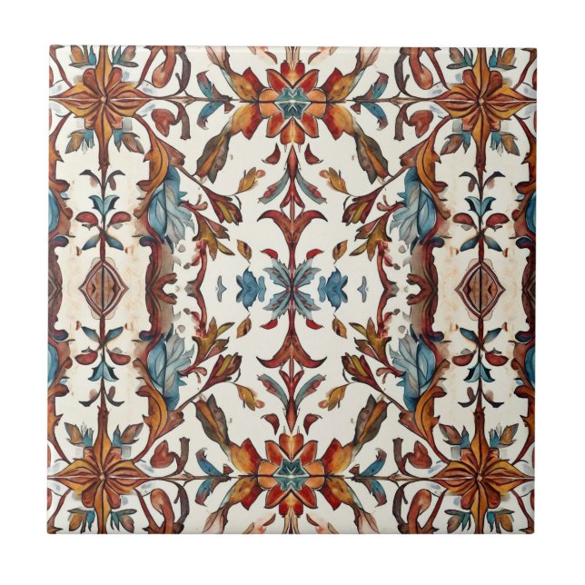 Azulejo De Cerâmica Fabuloso Outono e Azul (Frente)