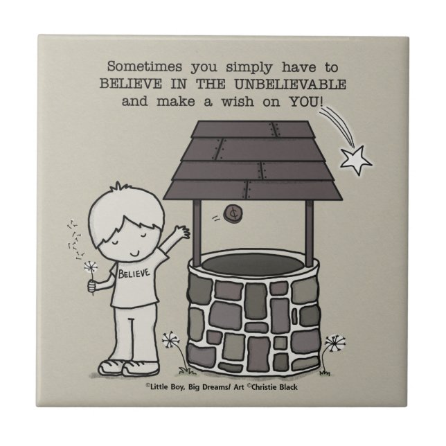 Azulejo De Cerâmica Faça um desejo em você! (Frente)