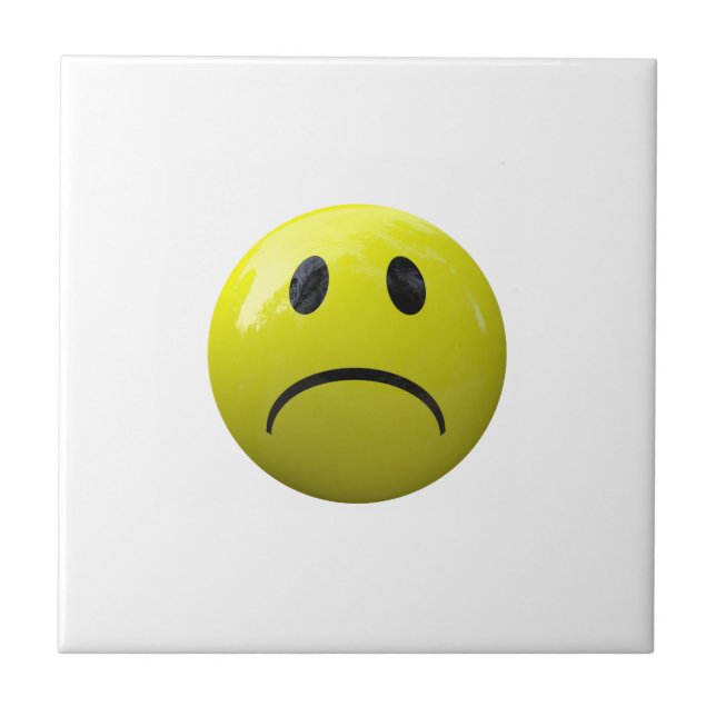 Azulejo De Cerâmica face infeliz emoji (Frente)