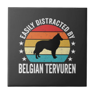 Azulejo De Cerâmica Facilmente Distraído Pelo Cão Tervuren Belga