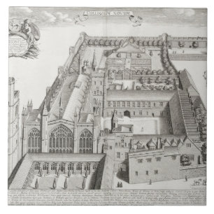 Azulejo De Cerâmica Faculdade nova, Oxford, de "Oxonia Illustrata",