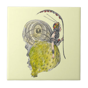 Azulejo De Cerâmica Fada Borboleta Fantasia Fofa Vintage com Asas