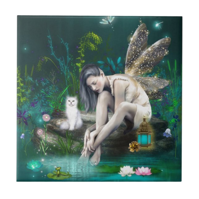 Azulejo De Cerâmica Fada de Pensamento (Frente)