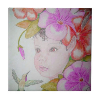 Azulejo De Cerâmica Fada do hibiscus