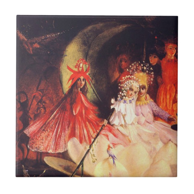 Azulejo De Cerâmica Fadas do Verão (Frente)