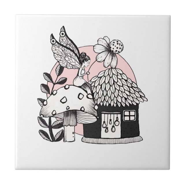 Azulejo De Cerâmica Fadas E Laticínios Encantados (Frente)