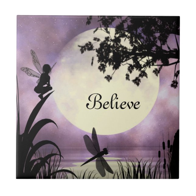 Azulejo De Cerâmica Fadas que eu acredito (Frente)