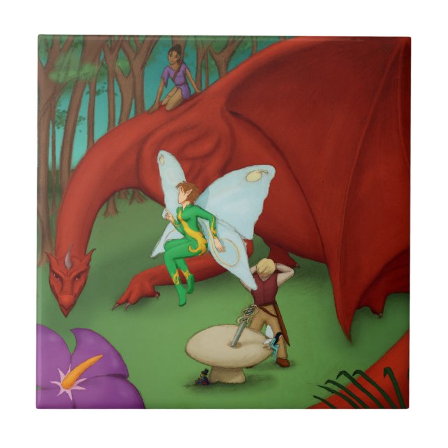 Azulejo De Cerâmica Fairy Quest (Frente)