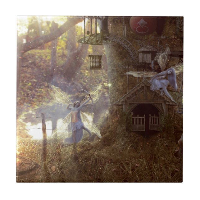 Azulejo De Cerâmica Fairys day off (Frente)