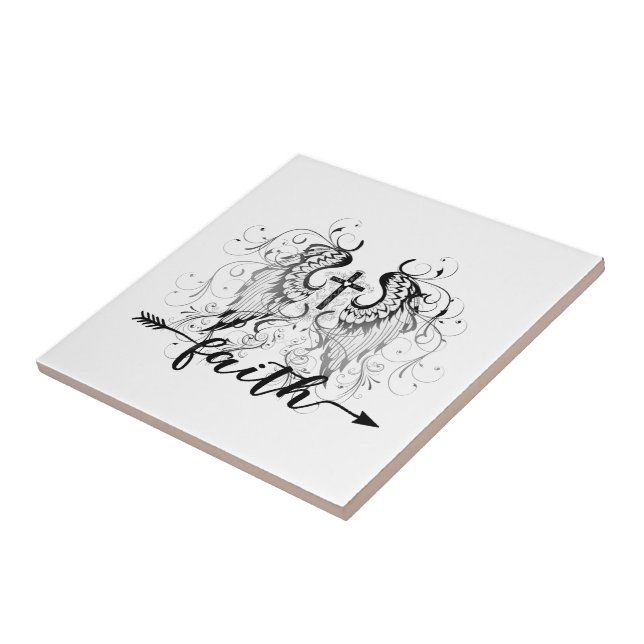 Azulejo De Cerâmica Faith Cross (Lateral)