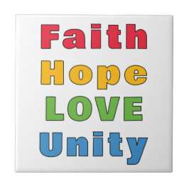 Azulejo De Cerâmica Faith Hope Love Unity