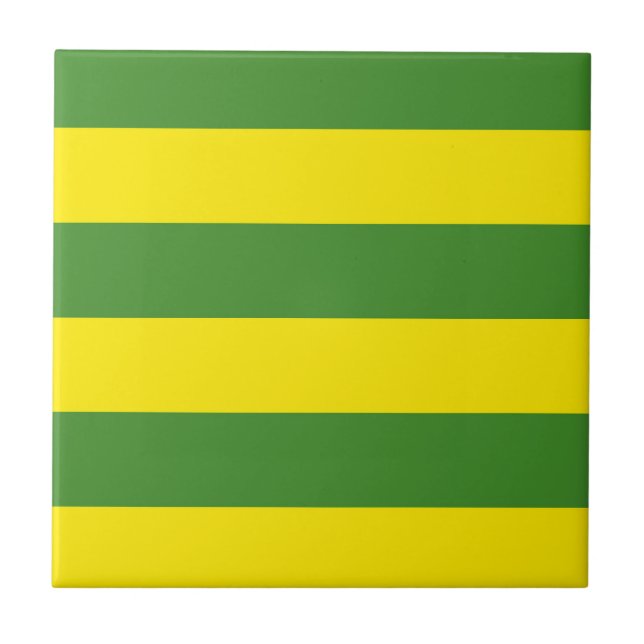 Azulejo De Cerâmica Faixa Amarela e Verde (Frente)