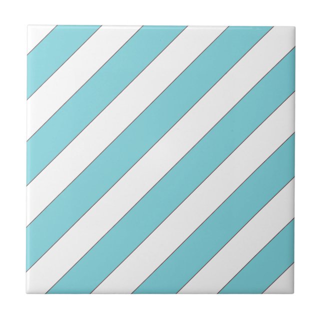 Azulejo De Cerâmica faixa diagonal azul claro (Frente)