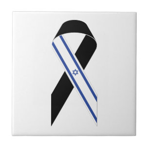 Azulejo De Cerâmica Faixa negra da bandeira israelense