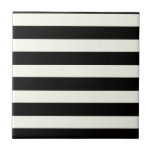 Azulejo De Cerâmica Faixa Preta e Branca<br><div class="desc">Padrão clássico de distribuição em preto e branco</div>