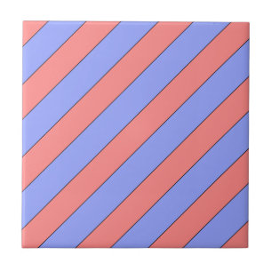 Azulejo De Cerâmica faixas diagonais rosa e roxo