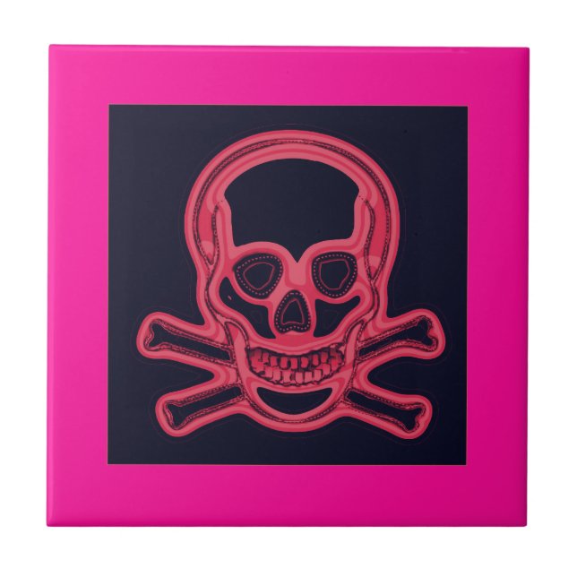 Azulejo De Cerâmica Fale Como Um Dia Pirata, Rosa (Frente)