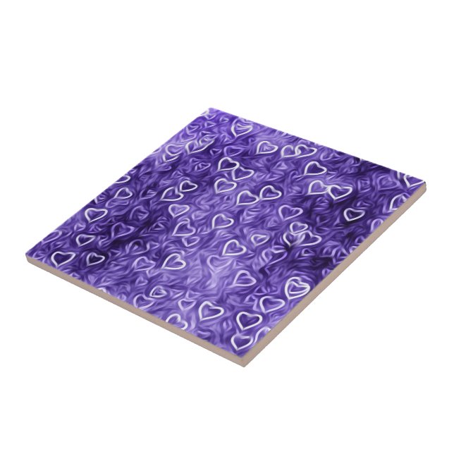 Azulejo De Cerâmica Falling Hearts - Purple (Lateral)