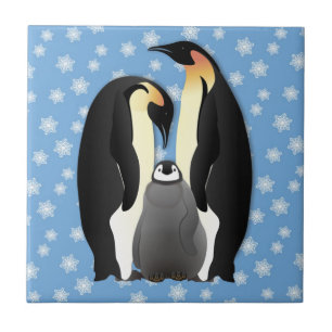 Azulejo De Cerâmica família de pinguins