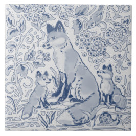 Azulejo De Cerâmica Família Fox Denim Blue White / Madeira Cinza