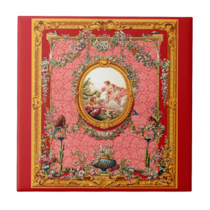 Azulejo De Cerâmica família impressão barroca do século XVIII feliz