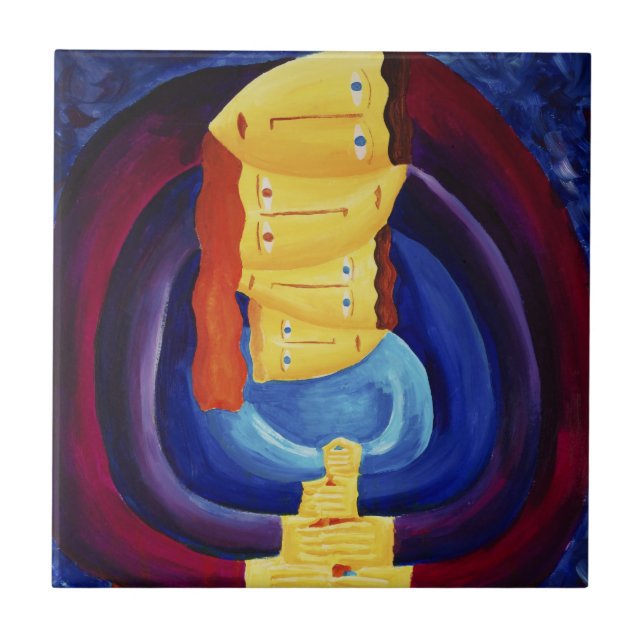 Azulejo De Cerâmica Família Junta Retrato Moderno Pintura (Frente)