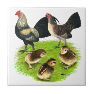 Azulejo De Cerâmica Família pequena inglesa velha da parte traseira d