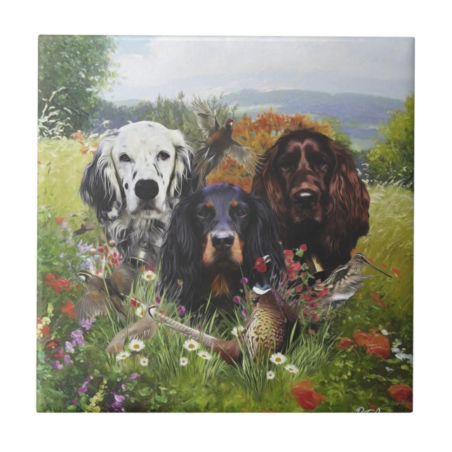 Azulejo De Cerâmica Família Setters (Frente)