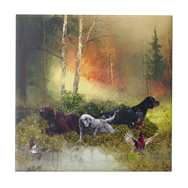 Azulejo De Cerâmica Família Setters (Frente)