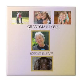 Azulejo De Cerâmica Family Tribute with Pet Photo