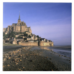Azulejo De Cerâmica Famosa Fortaleza da Ilha de Le Mont St. Michel em