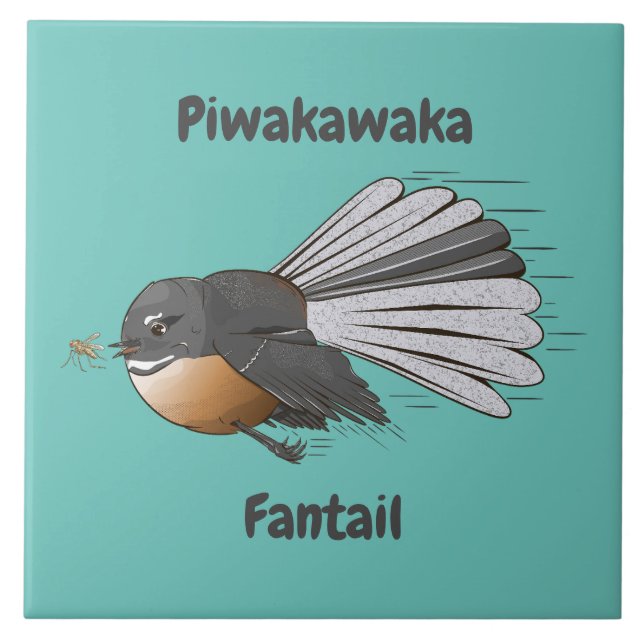 Azulejo De Cerâmica Fantail Piwakawaka (Frente)