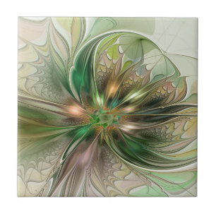 Azulejo De Cerâmica Fantasia Abstrata Moderna Colorida Fractal