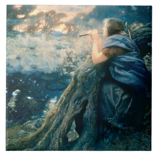 Azulejo De Cerâmica "Fantasia ao Crepúsculo" por Edward Robert Hughes