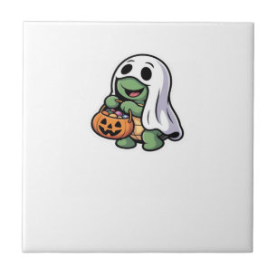 Azulejo De Cerâmica Fantasia de Fantasma de Tartaruga Fofa � Camiseta