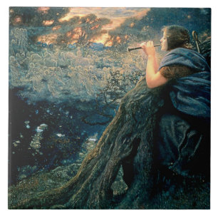 Azulejo De Cerâmica “Fantasia do Crepúsculo” por Edward Robert Hughes