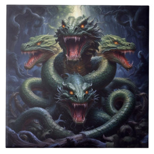 Azulejo De Cerâmica Fantasia do Monstro do Dragão cobra Serpente