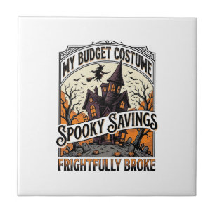 Azulejo De Cerâmica Fantasia engraçada de Halloween Bruxa quebrada Cas
