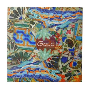 Azulejo De Cerâmica Fantasia. Gaudi. Imagem 1
