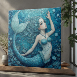 Azulejo De Cerâmica Fantasia Tropical Costeira Sereia Luxo Decorativo