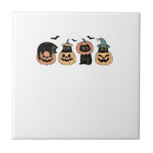 Azulejo De Cerâmica Fantasias de Halloween para Meninas Gato Fofo Abób
