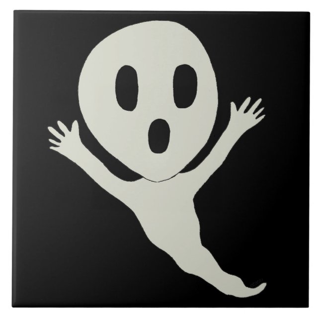 Azulejo De Cerâmica Fantasma do estilo Chibi (Frente)