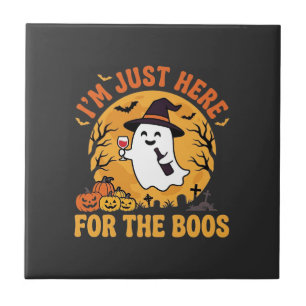Azulejo De Cerâmica Fantasma engraçado de Halloween Estou aqui apenas