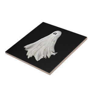 Azulejo De Cerâmica Fantasma Engraçado Do Passado De Halloween