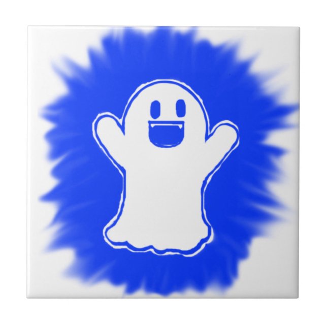 Azulejo De Cerâmica Fantasma Feliz (Frente)