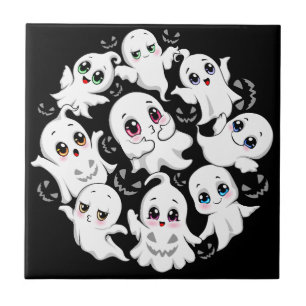 Azulejo De Cerâmica Fantasmas do Bebê assustam o bom humor do Dia das