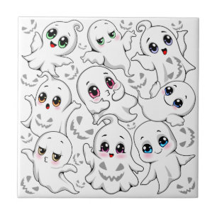 Azulejo De Cerâmica Fantasmas do Bebê assustam o bom humor do Dia das
