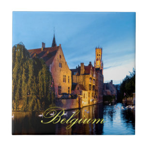 Azulejo De Cerâmica Fantástico! Medieval Bruges Belgium - Foto Pró