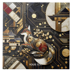 Azulejo De Cerâmica Fantasy Abstrato Fox Art