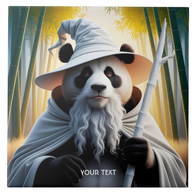 Azulejo De Cerâmica Fantasy - Assistente de Panda Velho (Frente)